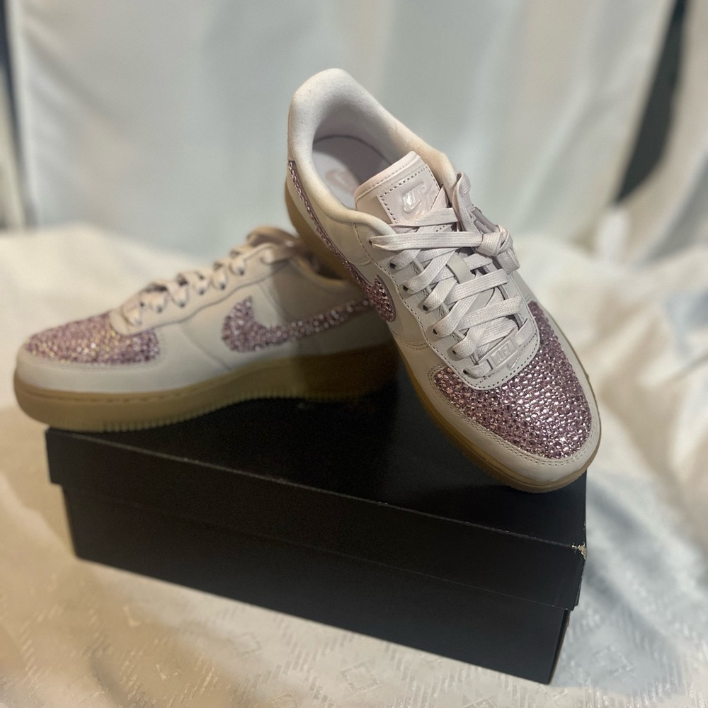 Nike Air Force 1 Women's Pink Rhinestone Sneakers